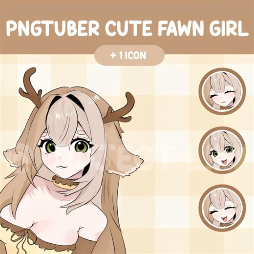 Cute Fawn Pngtuber Model Pack – 5 Sprites + Profile Icon - Etsy
