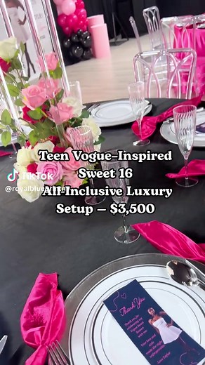 Teen Vogue Sweet 16 setup for $3,500 all-inclusive 💅✨ Venue. Decor. Setup. Full vibe. If you’re looking for a Sweet 16 that doesn’t look basic and actually feels luxury — this is your sign. 💬 Comment “PRICING” or DM us to book 📌 Save this & follow for more event decor ideas #Sweet16Ideas #TeenVogueSweet16 #EventPlannerNYC #LuxuryBirthdayDecor #PartySetup #AllInclusiveEvents #BrooklynEventVenue #RoyalBlueprintNY