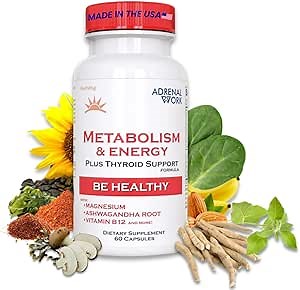 Adrenalwork Adrenal Support & Energy Supplement – Ashwagandha Capsules with Herbal Adaptogens for Mood, Focus & Metabolism – Daily Wellness Formula for Men & Women – 60 Capsules