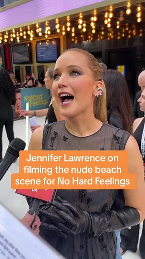 Jennifer Lawrence on filming the nude beach scene for No Hard Feelings 🏖️🎥 #nohardfeelings #nohardfeelingsfilm #jenniferlawrence #actress #filmtok #beach #fyp #foryou #funny #laugh