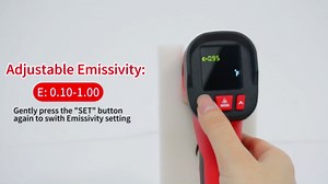 Infrared Thermometer Gun, Digital Laser Temperature Gun with Probe, -40°F~1472°F Non-Contact IR Thermometer with Adjustable Emissivity for Cooking, Pizza Oven, Griddle, Grill & Meat