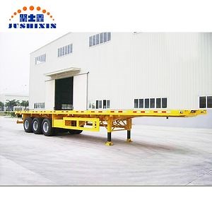 [Hot Item] Three Axle Container 40FT Flat Bed Trailer Dimensions Semi Trailer