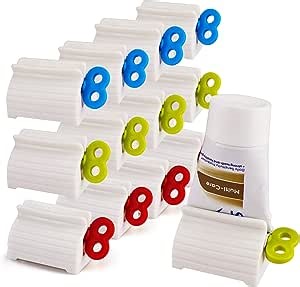 15 Pieces Rolling Tube Toothpaste Squeezer Toothpaste Seat Holder Stand Rotate Toothpaste Dispenser for Bathroom (3 Color)