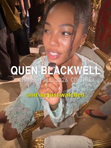 Watching history... inside history... next to history... Being History. We caught up with @quenblackwell after the @chanelofficial couture show to get her favorite spots in #paris, her pre-show playlist, and a peak at Pedro Pascal. Are you following Quen to French McDonald's? #chanel #couture #fashionweek