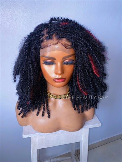 Micro Locs Lace Frontal Wig: Curly Tiny Twists, Glueless - Etsy