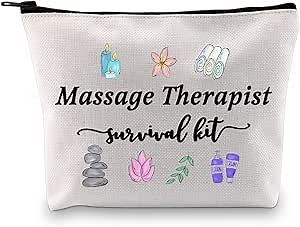 GJTIM Massage Therapy Graduation Gift Massage Therapist Survival Kit Zipper Pouch Makeup Bag (Survival Kit Massage Therapist bag)