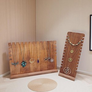 Walnut Wooden Necklace Display Stand | L-shaped Jewelry Organizer - Etsy UK