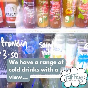 Need a break from the heat? We have a FREE SEA BREEZE with every order! We also have a range of cold drinks from iced coffee, tea, juices, soft drinks and smoothies! Grab one of our ice-cold drinks and relax! 🧊🍹 Or you can opt for our hot or cold Campos coffee. For more drink options, click here: bit.ly/fatfrogmenu Pop in today, we’re open til 2pm. | Fat Frog Beach Cafe