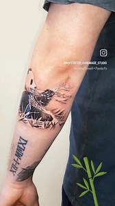 Panda 🐼🎋 #panda #tattoo #tattooedmen #inkedmen #handmadetattoostudio #carpi #ink #art #dragonwarrior #realistic #realistictattoo #bamboo | Novytattoo Handmade Tattoo Studio