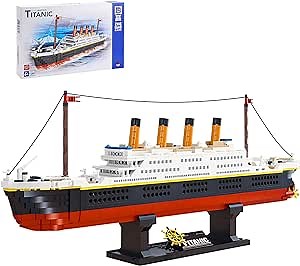 RSDHFLY Titanic Model Building Blocks Set,1288 Pieces Titanic Cruise Ship Model Building Set Toys,a DIY Bricks for Adults and Toys Gifts for Kids