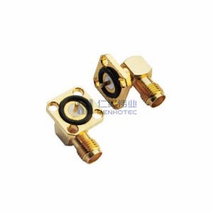 [Hot Item] Right Angle 4 Hole Flange Mount Female Jack Socket Waterproof SMA RF Connector