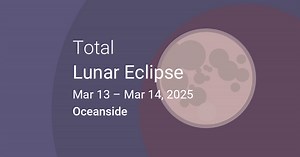 March 14, 2025 Total Lunar Eclipse in Oceanside, California, USA