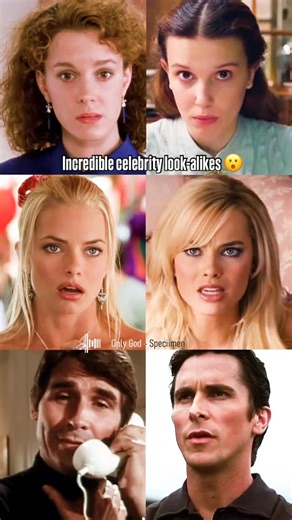 M records on Instagram: "Elizabeth Perkins & Millie Bobby Brown Jamie Pressly & Margot Robbie James Brolin & Christian Bale @elizabethperkins @milliebobbybrown @jamesbrolin_ #elizabethperkins #milliebobbybrown #jamiepressly #margotrobbie #jamesbrolin #christianbale #celeb #celebrity #lookalikes"
