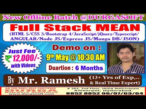 Full Stack MEAN Offline Training @ DURGASOFT