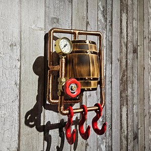 Steampunk Coat Rack - Retro Industrial Wall Art - Etsy