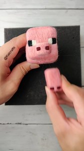 1.1M views · 8.8K reactions | Minecraft Pig Satisfying Needlefelt Art #minecraft #satisfying #art #asmr #crafts #reels | Kai Crafts | Facebook