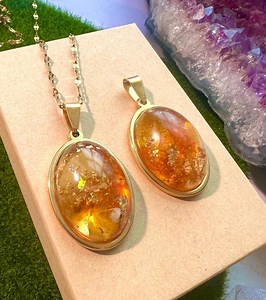 Baltic Amber Orgonite Pendant – Gold Flake, EMF Protection - Etsy Australia