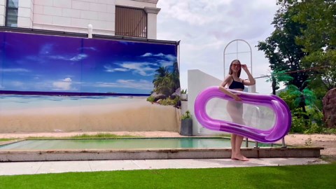 Pool Float Lounger Adult, Float Hammock, Inflatable Water Raft, Swimming Air Sofa for Summer Pool Party Fun