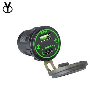 [Hot Item] Transportation Fleet USB Power 12V Dual Port Type C and USB a with Circuit Protection