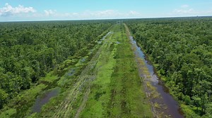New drone footage of the West Shore Lake Ponchartrain alignment! The alignment is 18 miles long. This project will achieve 100-year storm surge risk reduction by a variety of structural and non-structural features to include: levees, floodwalls, and pumps. | West Shore Lake Pontchartrain - New Orleans, USACE