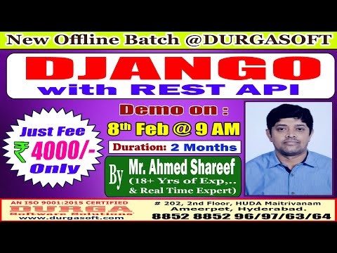 DJANGO with REST API Offline Training @ DURGASOFT