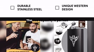 Western Cowboy Hip Flask 8oz Matte Black - 304 Stainless Steel Flask with Horse Design - Leakproof Whiskey Flask for Men, Father's Day, Groomsmen Gifts