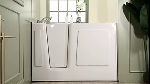 WOODBRIDEG 54 in. x 30 in. Left Hand Walk-In Air & Whirlpool Jets Hot Tub With Quick Fill Faucet with Hand Shower, White High Glass Acrylic Tub with Computer Control Panel