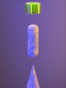 Satisfying 3D Animation: Tube Falls into Cone