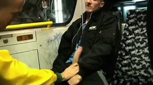Boyz having indecent pleasure in german tram
