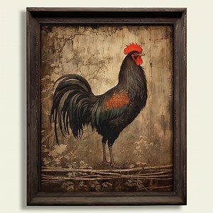 Farmhouse Rooster Canvas Print French Country Wall Art Rustic Farm Kitchen Decor - Etsy
