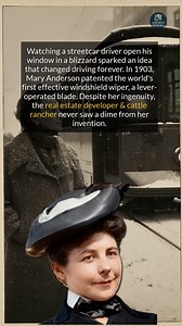 6.8K views · 34 reactions | Mary Anderson patented the first windshield wiper in 1903 yet never profited from the invention. #history #didyouknow #discovery | Ancient Enigma | Facebook