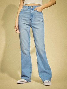 Buy Flying Machine Women Ultra Wide Boot Cut Stretchable Jeans -  - Apparel for Women