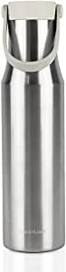 LocknLock Metro Tumbler Stainless Steel Vacuum Insulated Single Cap Travel Mug - Water Coffee Cup w/Hand Strap for Home, Office, Outdoor Works Great for Cold Drinks and Hot Beverages (Silver, 24oz)