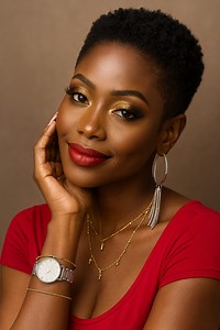 Natural Tapered Cut with Bold Red Lips 🌹 #shorthairbeauty #viralreelsfacebook | Haircuts for Women