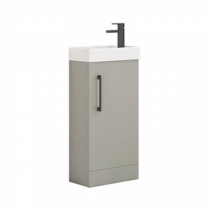 [Hot Item] 400mm Light Grey 2 Drawer Floor Standing Vanity Unit with MID-Edge Basin
