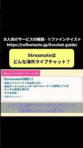 Streamateはどんな海外ライブチャット？外国人無修正（モザイクなし）無料？