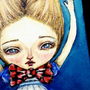 Down the rabbit hole. Available at danitaart.com #danita #danitaart #painting #available #mixedmedia #alice #wonderand | Danita Art
