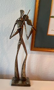 Elongated Violin Player Cast Bronze Statue - Etsy Australia