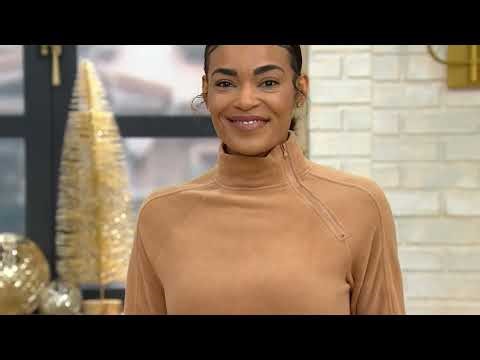 Cuddl Duds Fleece with Stretch Mock Neck Pullover on QVC
