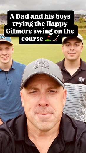 My boys and I went out to the amazing @pioneerpointe golf course. On a Par 4 we each had to take one #HappyGilmore swing. @tylermiyamoto5 nailed his first and only attempt… as did I. Jack, well, watch the video❤️ All in good fun. Thanks for the laughs @adamsandler ⛳️ I actually played basketball with the Sandman a couple times during my Sony Studio days. When we were covering each other, my knee popped and I went down. Tore my ACL a month before @jackson_m1405 was born. Never got it repaired and