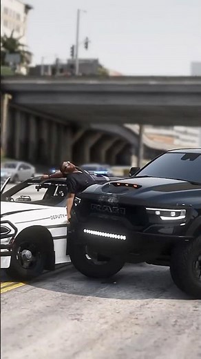 Police Officer gets Crushed by this CRAZY RAM TRX DRIVER!!!!