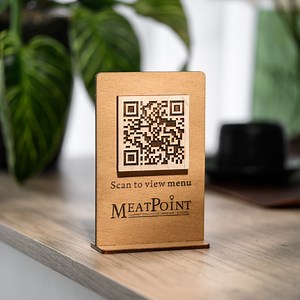 QR Code Stand, Scan to Pay Sign, Wooden QR Code Stand, Personalized QR Code Sign, Tabletop Menu Stand - Etsy