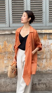 18K views · 87 reactions | [English caption below] ORANGE LINEN SILK...