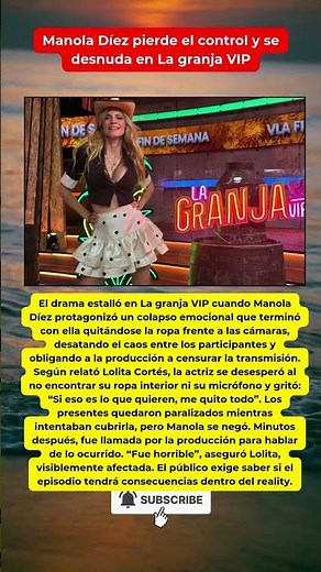 😱 Manola Díez se desnuda en La granja VIP y censuran el momento #LaGranjaVIP #FamososMX #ManolaDíez