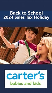 Tax Holiday Continues! Now - August 11th. Save even more at Carters! | Vero Beach Outlets | Facebook