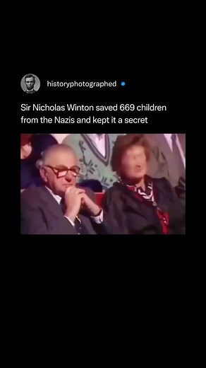 History Photographed on Instagram: "Sir Nicholas Winton, a British stockbroker, organized the rescue of 669 Jewish children from Nazi-occupied Czechoslovakia in 1939. ⁠ ⁠ For nearly 50 years, Winton kept his selfless act a secret, not even telling his own wife. ⁠ ⁠ Winton's secret was only revealed in 1988 when his wife discovered a detailed scrapbook in their attic containing a list of the children, including their parents' names and the addresses of the families who took them in.⁠ ⁠ This disco