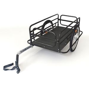 [Hot Item] Foldable Bike Cargo Trailer with Universal Bike Hitch, Bicycle Wagon Trailer with 16" Wheels & Reflectors, Large Loading Bike Trailer Storage Cart