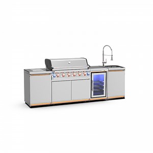 [Hot Item] European Modern Barbeque Islands Stainless Steel Outdoor Kitchen Grill Cabinet