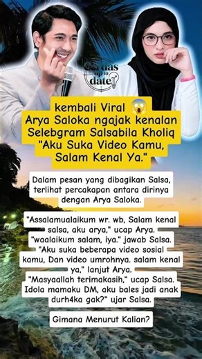 Kembali Viral 😱 Arya Saloka ngajak kenalan Selebgram Salsabila Kholiq