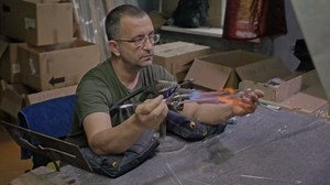 Girl Hugging Teddy Bear Glass Christmas Ornament